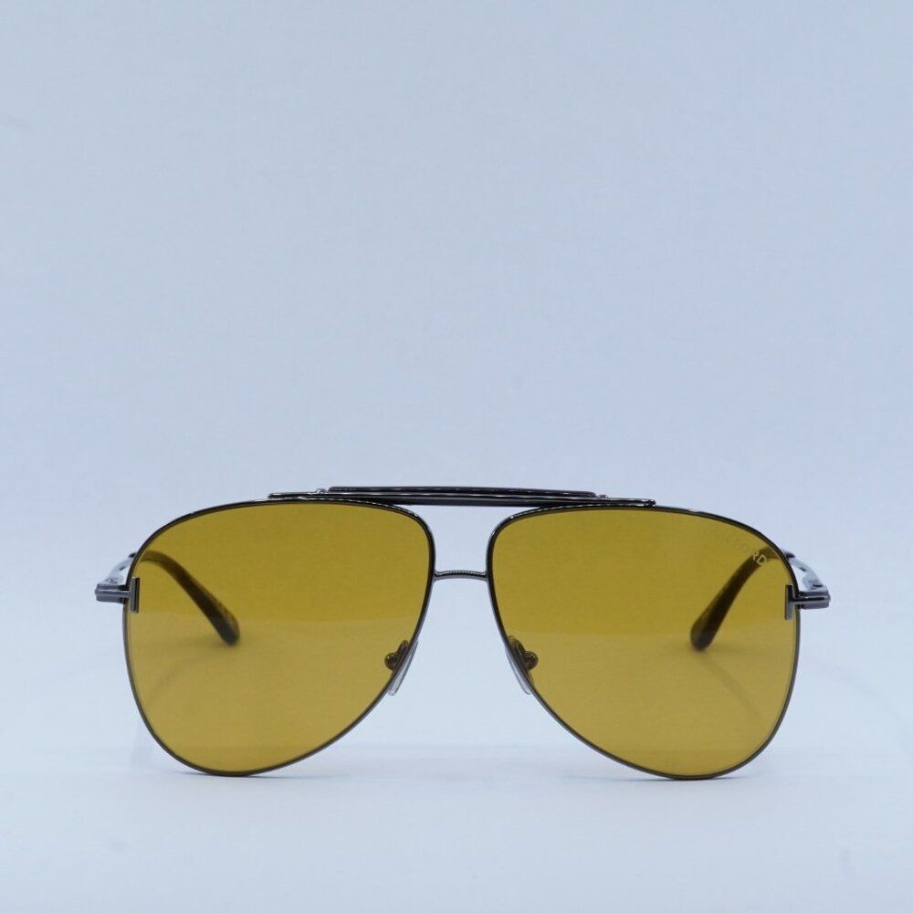 NEW TOM FORD BRADY FT1018 08E SILVER BROWN SUNGLASSES - Picture 2 of 11